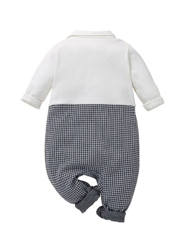 Two-piece Houndstooth Bowtie Jumpsuit - Image 2