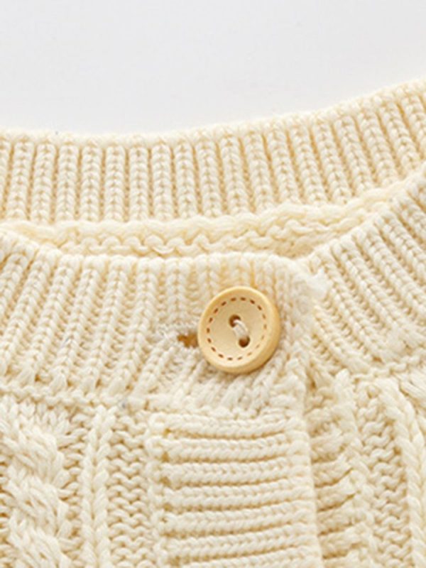 Navy & Cream Knitted Cardigan - Image 6