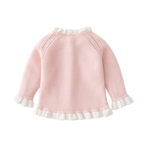 Flower Ruffle Hem Knitted Cardigan - Image 2