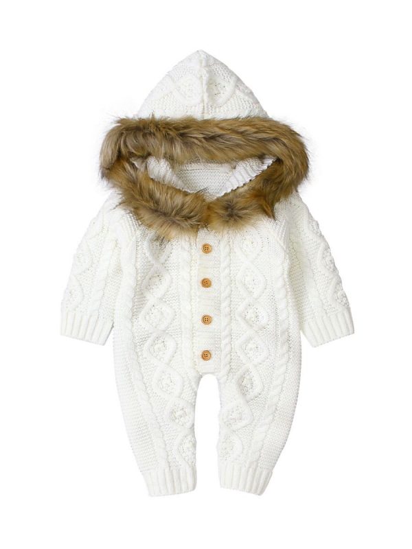 Fur Knit Hooded Jumpsuit - Image 3