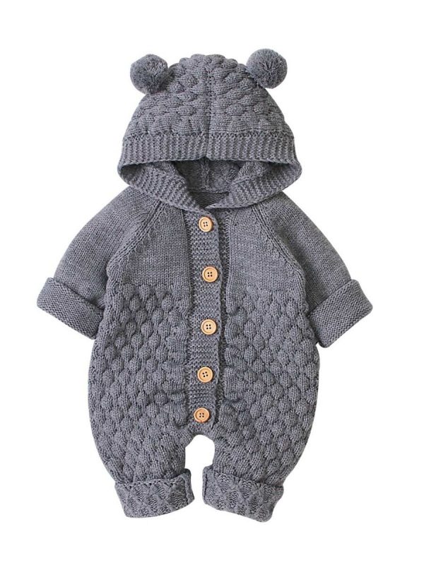 Ear Hooded Knitted Jumpsuit - Image 7