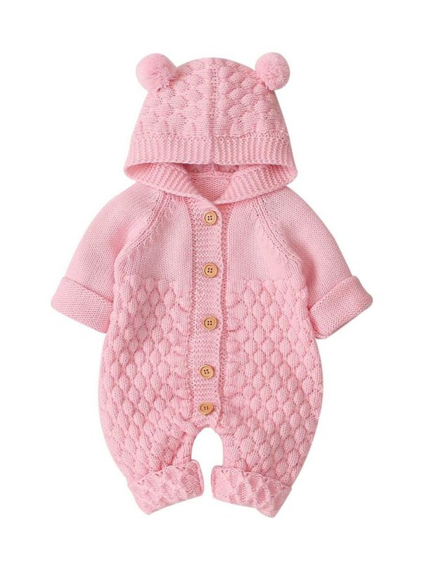 Ear Hooded Knitted Jumpsuit - Image 2