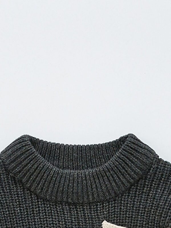 Colour Blocking Knitted Sweater - Image 5