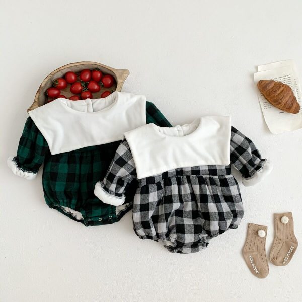 Puff & Fleece Plaid Bodysuit