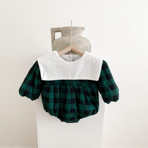 Puff & Fleece Plaid Bodysuit - Image 2